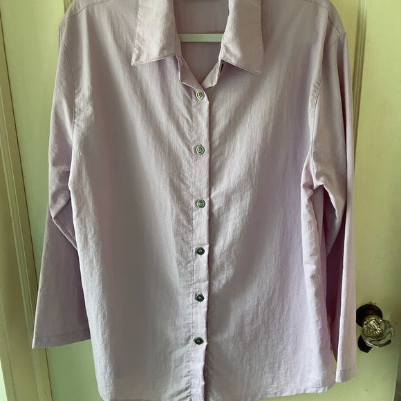 NWOT Eleven Stitch Design Pale Lavender Top 100% Nylon Sz Med Oversize - Picture 2 of 8